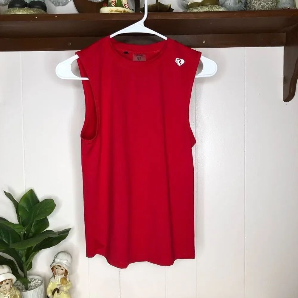 Women's Best Womens Solid Crew Neck Sleeveless Tank Top Red Size Medium